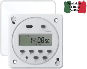 

Programmable Timer white class + with cover ignition programmed lights/irrigation/mobile phone charging etc.