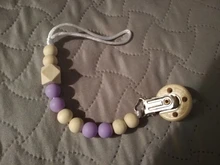 Chupete de madera para bebé, cadenas de Clip, cuentas de ganchillo para bebé, chupete de cuentas de silicona, Sostenedor juguete, correa de correa