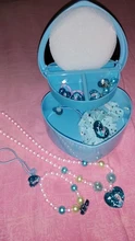 Conjunto de collar y pulsera de princesa Elsa para niños y niñas, caja de regalo de joyería con pinza para el pelo de Frozen 2, regalo de Navidad y vacaciones