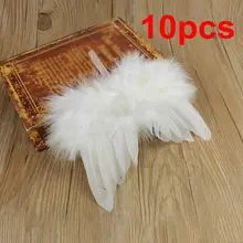 10 шт. Ангел белое перо крыло Рождественская елка украшения Висячие украшения Свадебные дома висячие украшения Прямая поставка