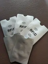 Uds de plata Anti Rfid titular de la tarjeta NFC bloqueo lector Identificación de bloqueo de tarjetero para tarjetas bancarias protección caso Metal tarjeta de crédito CASO DE ALUMINIO