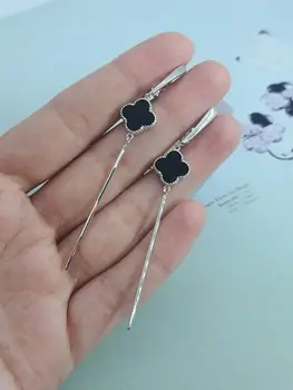 

Silver earrings with Clover Italian Rhodium