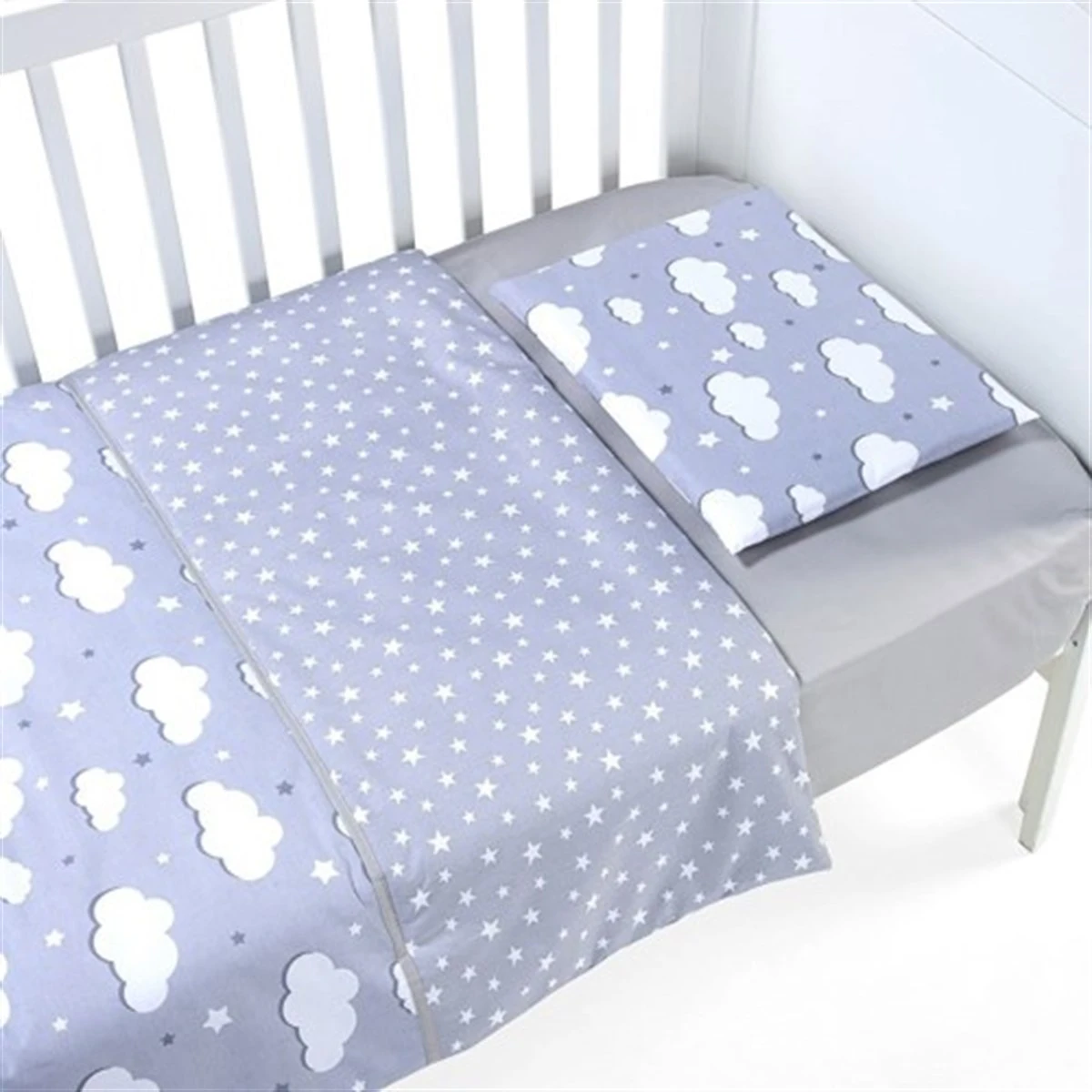 Jaju Baby Housse De Couette A Motif De Nuage Housse De Couette Pour Bebe Sur Fond Gris Drap De Lit Pour Bebe Oreiller Pour Bebe Fait A La Main Aliexpress