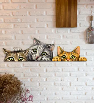 

Personalized Cute Cats Figured Wood Wall Object-2