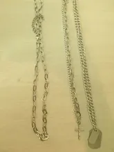 AOMU 3 unids/set Hip Hop Cadena de llave de Metal Cruz colgante de collar para las mujeres de la joyería de los hombres, regalo de moda Punk accesorios de fiesta