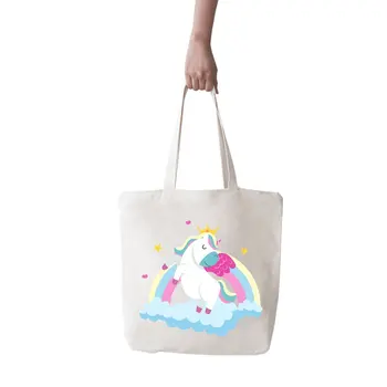 

Angemiel Bag Large Rainbow King Unicorn Shopping Beach Tote Bag