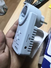 Enchufe de la UE, enchufe inteligente GSM, inglés, ruso, SMS, Control remoto, temporizador, controlador de temperatura con Sensor, enchufe de toma de corriente