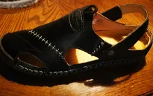 Sandalias clásicas de verano para hombre, zapatos de piel auténtica suaves transpirables, sandalias romanas para playa, zapatillas bohemias