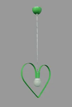 

Chandelier pendant heart, green for kids rooms children, girls, boys