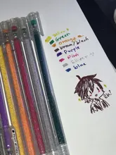 Juego de 8 colores de pluma con brillo, resaltador que cambia de Color, marcador de Flash, Gel, plumas de dibujo, álbum de recortes, diario, papelería, escuela
