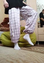 Pantalones a cuadros para mujer, calzas rosas de cintura alta, informales, sueltos, fáciles de combinar, bombachos de Hip Hop, moda de otoño 2020