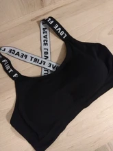 Sujetador deportivo con letras para mujer, sostén deportivo con realce, A-D, negro y blanco, para correr, Yoga, gimnasio y Fitness