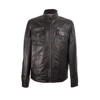 

Zerimar leather jacket for man with two front pockets