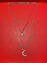Collar de luna y estrella de doble capa para mujer, de plata de ley 2021, cadena para clavícula, joyería fina, accesorios para fiesta y boda, novedad de 925