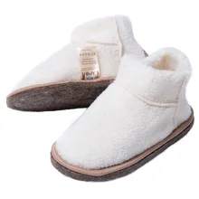 

Natural sheep wool fur warm home slippers WOOLLAMB brand for women men unisex
