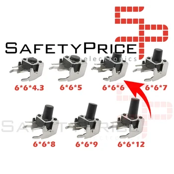 

10x pushbutton touch Micro right angle switch with stent support 6*6*6mm