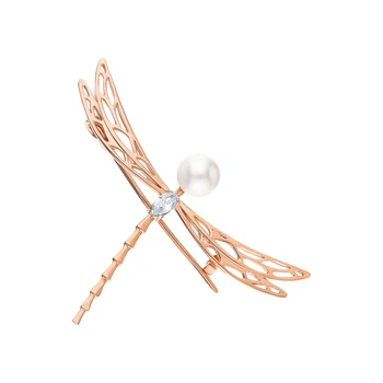 

Silver brooch with cubic zirconia and pearls cultured sunlight
