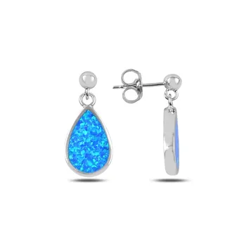 

Teleplus Opal Cubic Zirconia Dangle Earrings 925 Sterling Silver