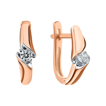 

Silver earrings with cubic zirconia sunlight sample 925 test