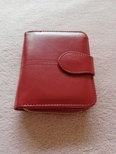 Cartera corta de PU para mujer, monedero pequeño rojo con cremallera y botón, monedero con bolsillo para monedas, gran oferta