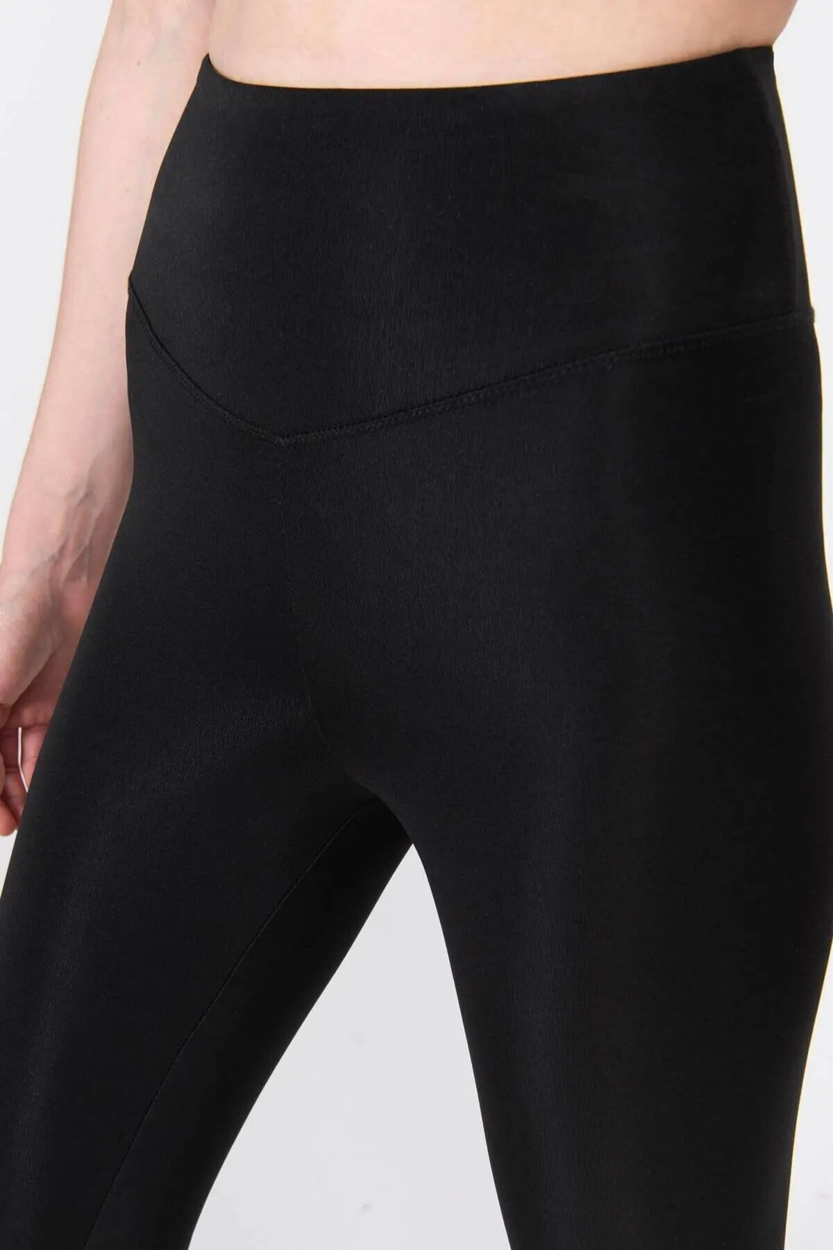 Women's High Waist Stretchy and Toparlayıcı Bilekte Sports Leggings Black