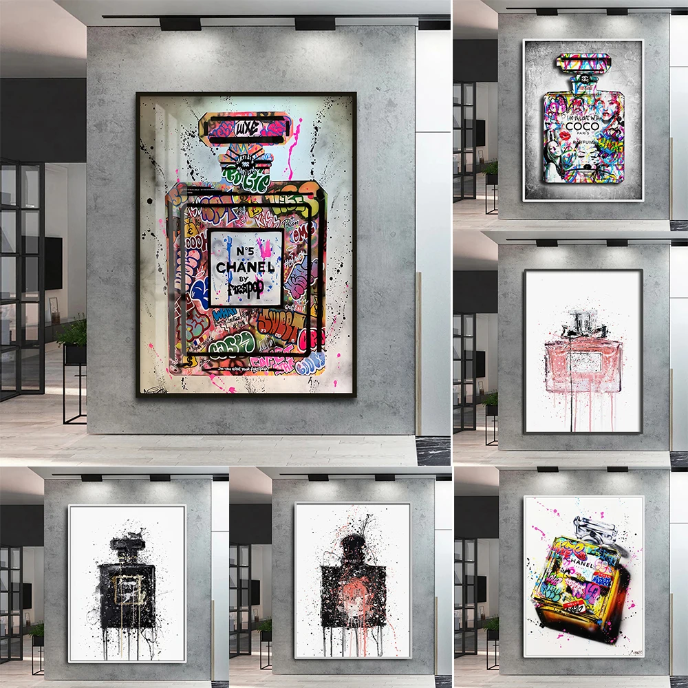 Graffiti Perfume Street Art Canvas Poster Prints Wall Picture Modern Fashion Women Bedroom Print Living Room Home Decoration | Дом и сад