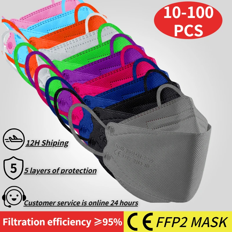 Маски fpp2 kn95 mascarillas ffp2 маска с рыбой одобренная рыбьим ртом ffp черные маски 95 кН