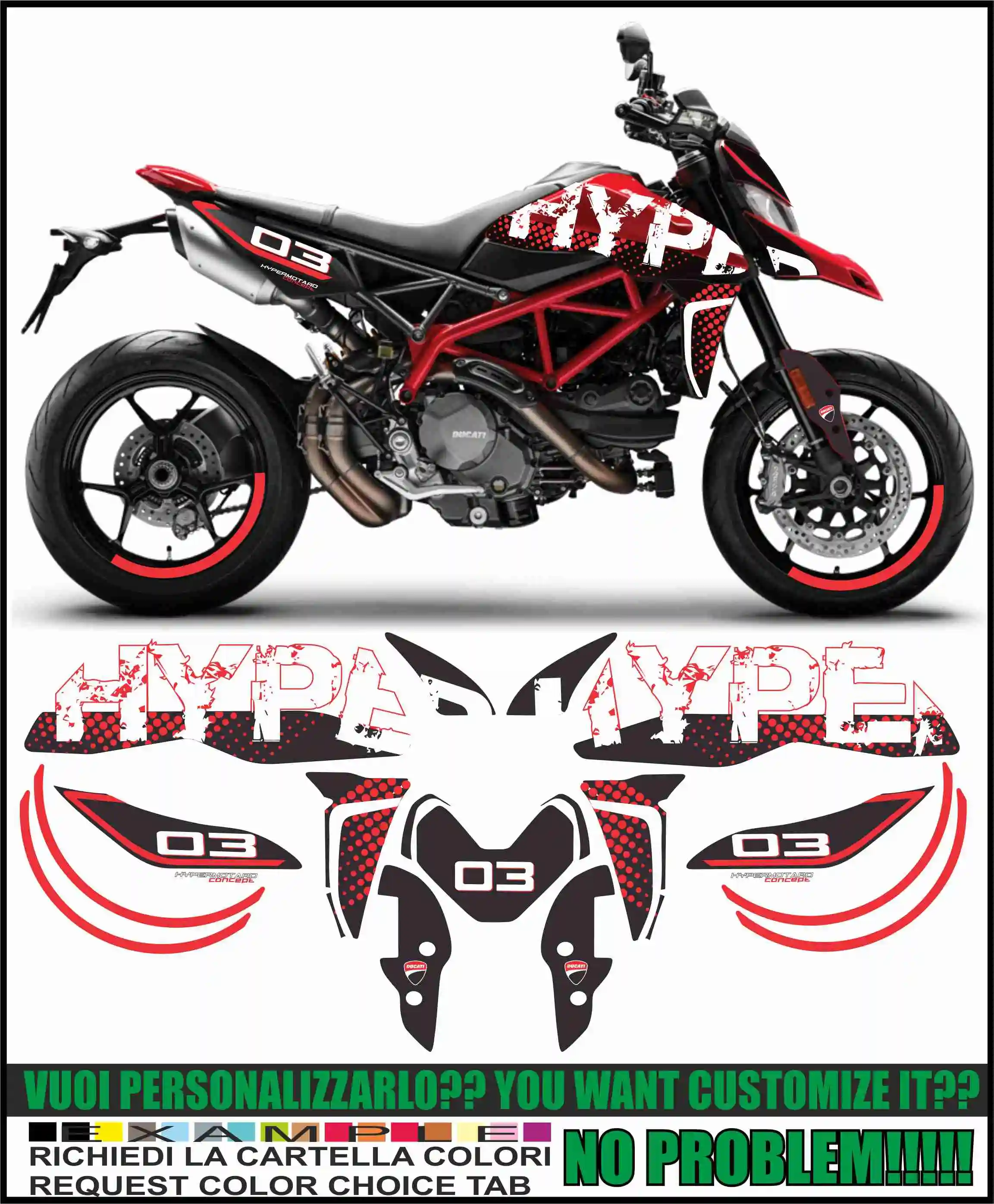 Kit adesivi decal stikers DUCATI HYPERMOTARD 950 CONCEPT SIGN