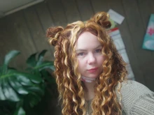 FASHION IDOL-extensiones de pelo sintético Afro para mujer, Pelo Rizado mechones Rubio degradado 24-28 pulgadas, resistente al calor, 6 uds.