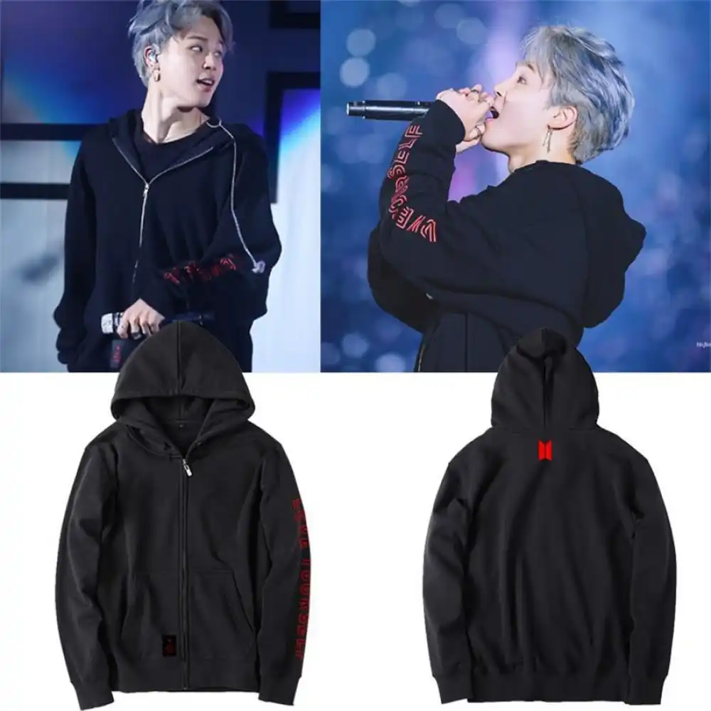bts love yourself zip up hoodie