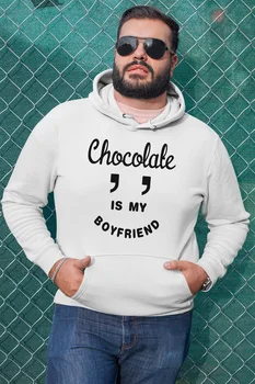 

Angemiel Wear Chocolate Is My Boyfriend White Men 'S Hooded Sweatshirt