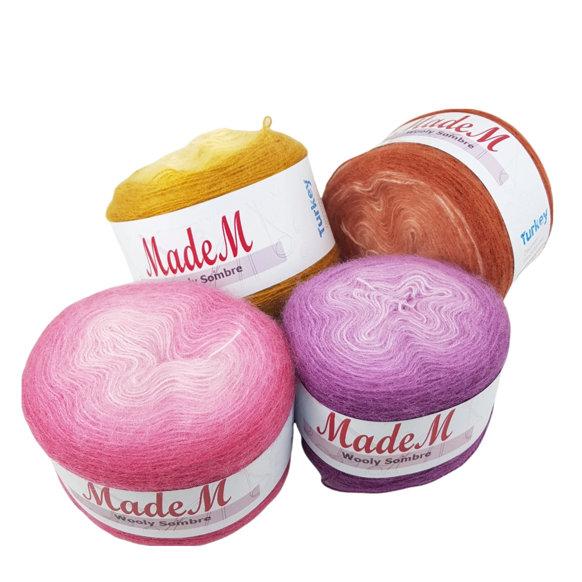 MadeM Wooly Dark ПРЯЖА ТОРТ градиент 100gr-550mt % 20 шерсть 80 акриловая DIY ручное вязание