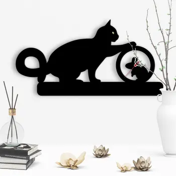 

Decorative Cat Design Wooden Wall Clock-4