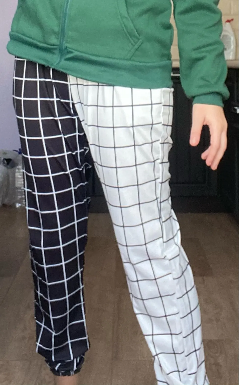 Black and White Checkerboard Trousers Punk E-girl photo review