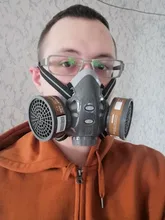 Respirador químico de Gas y polvo de media cara, mascarilla protectora de seguridad para el trabajo, filtros duales, pintura Industrial, Vapor orgánico