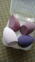 Juego de esponjas de maquillaje, esponjilla de látex saludable, suave, en húmedo y seco, herramientas de maquillaje cónicas, caja de plástico exquisita, 3 /4 Uds.