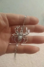 Colgantes de araña para Halloween para hombre y mujer, cadena cruzada redonda, collar de Color plateado, joyería