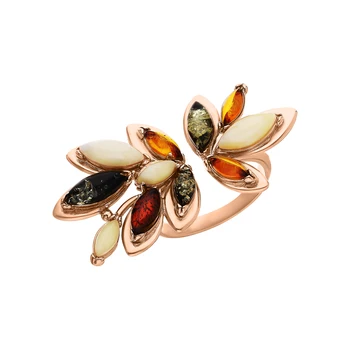 

Silver ring with amber sunlight sample 925 test