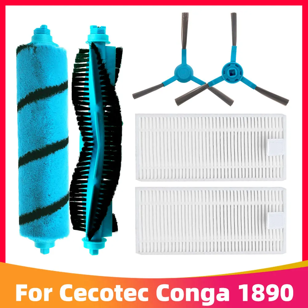 

Совместимость для Cecotec Conga 1890 роботизированный пылесос боковая роликовая щетка HEPA фильтр швабра замена запасных частей аксессуары