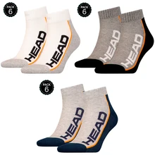 HEAD sport socks Ankle pack to choose from 6 pairs in gray blank or dark gray unisex