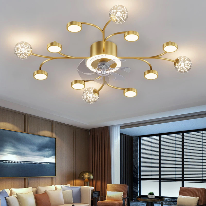 Living room decoration bedroom decor led ceiling fans with lights remote control dining room ceiling fan light indoor lighting