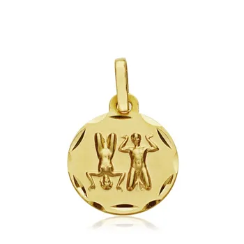 

Medal 18k gold horoscope Gemini 13mm. Zodiac sign [AA7401]