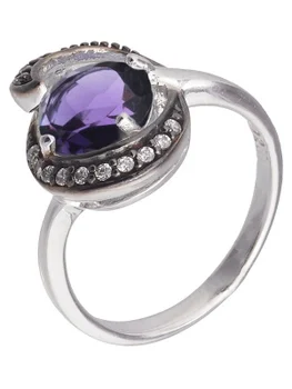

Silverhouse ring with amethyst and cubic zirconia