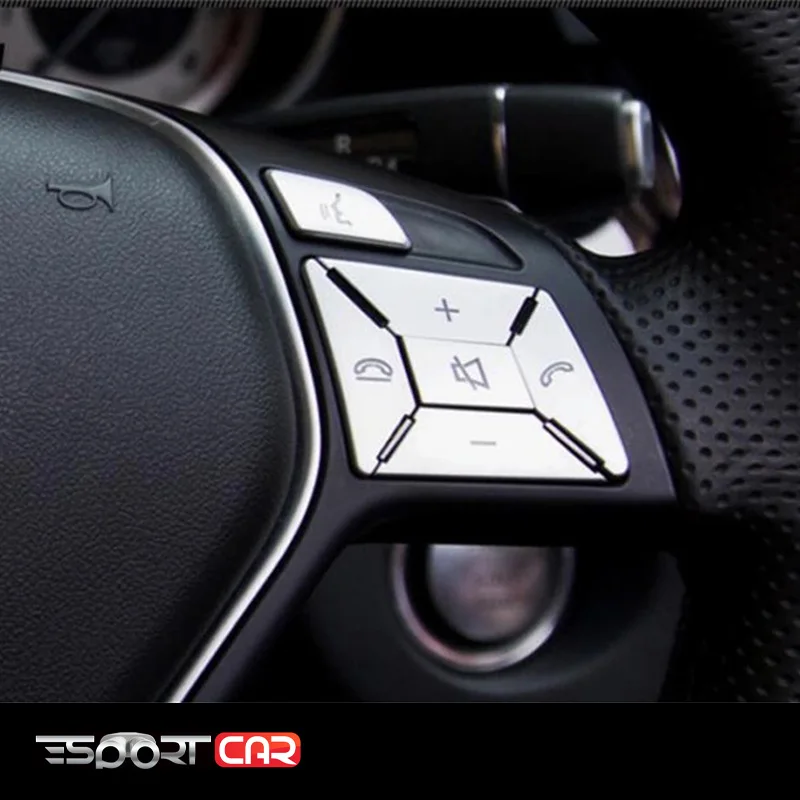 

Steering Wheel Button Switch Trim Cover Sticker kit for Mercedes Benz A B C E ML GL CLA GLA GLK SL SLK Class W176 W246 W212 W204