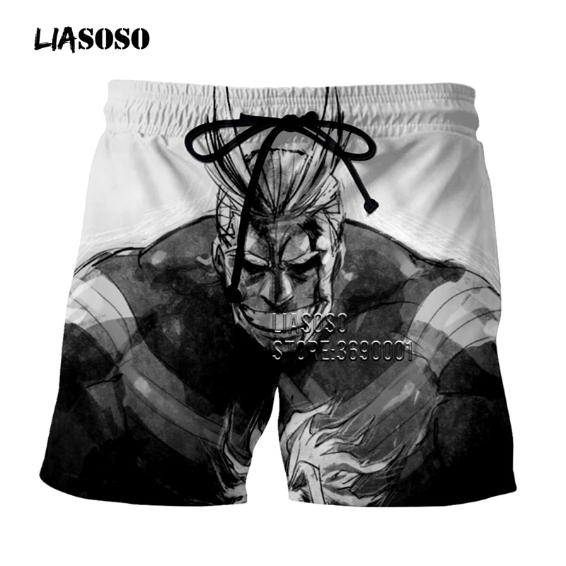 LIASOSO, шорты с 3D принтом, аниме, мой герой, academic, Midoriya Izuku, повседневные летние шорты, пляжные шорты для мужчин, G3137