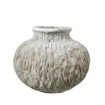 

Ceramic pot lime gray round size M