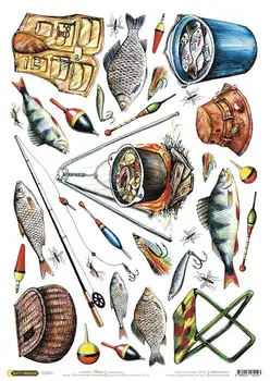 

Rice paper for Decoupage "" craft Premier "", 28,2x38,4 cm. "Fishing" "cp04143