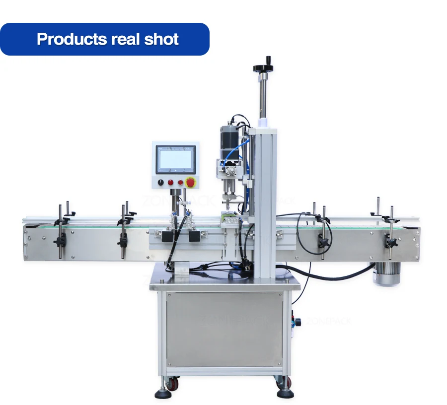 ZONEPACK Пневматический насос Lug Ropp Screw Автоматические машины для укупорки бутылок Машина для укупорки пластиковых бутылок Роторная укупорочная машина 