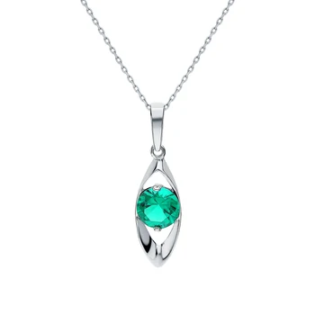 

Silver Pendant with emeralds sunlight