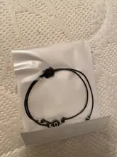 Pulsera hecha a mano con 26 letras, cuerda de rosca negra y roja, pulseras ajustables con iniciales del nombre para hombre y mujer, joyería con estilo para pareja